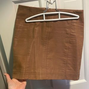 Free people tan mini skirt